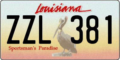 LA license plate ZZL381