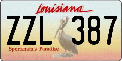 LA license plate ZZL387