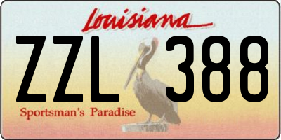 LA license plate ZZL388