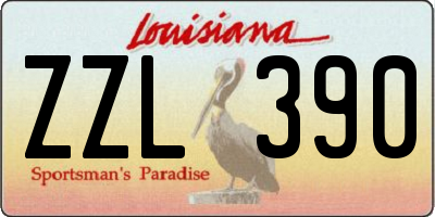 LA license plate ZZL390