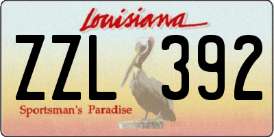 LA license plate ZZL392