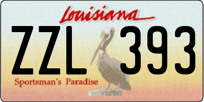 LA license plate ZZL393