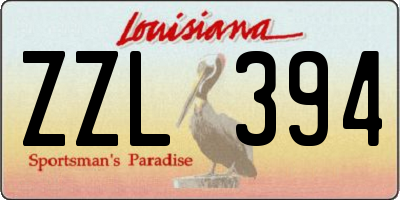 LA license plate ZZL394