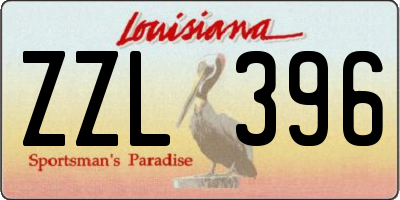 LA license plate ZZL396