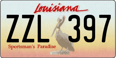 LA license plate ZZL397