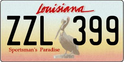 LA license plate ZZL399