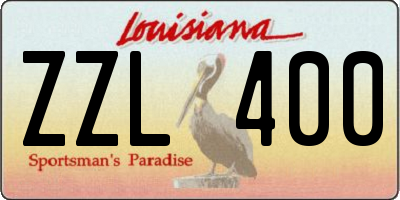 LA license plate ZZL400