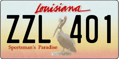 LA license plate ZZL401