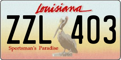 LA license plate ZZL403