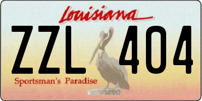 LA license plate ZZL404