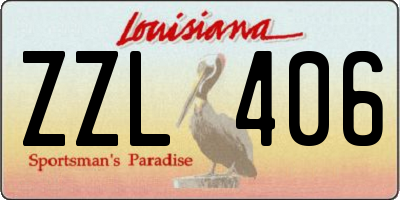 LA license plate ZZL406