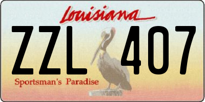 LA license plate ZZL407