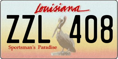 LA license plate ZZL408