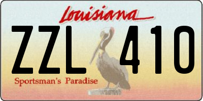 LA license plate ZZL410