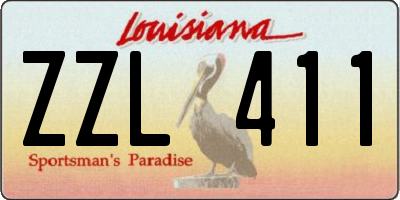 LA license plate ZZL411