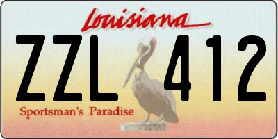 LA license plate ZZL412