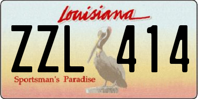 LA license plate ZZL414