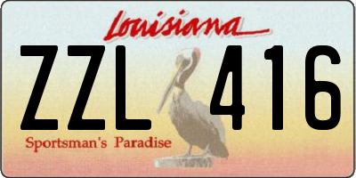 LA license plate ZZL416