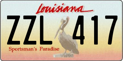 LA license plate ZZL417