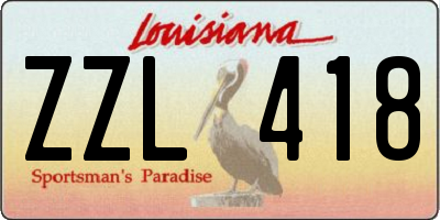 LA license plate ZZL418