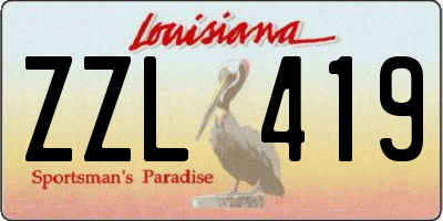 LA license plate ZZL419