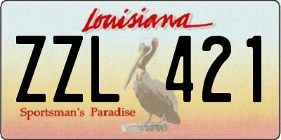 LA license plate ZZL421