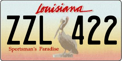 LA license plate ZZL422