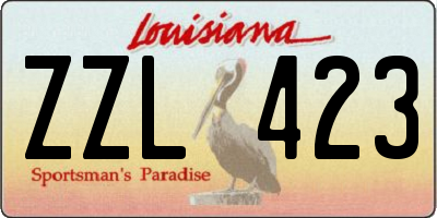 LA license plate ZZL423