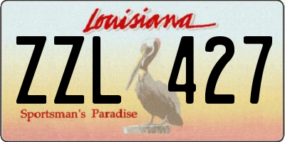 LA license plate ZZL427