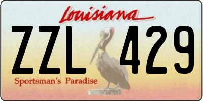 LA license plate ZZL429