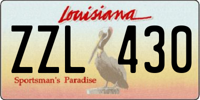 LA license plate ZZL430