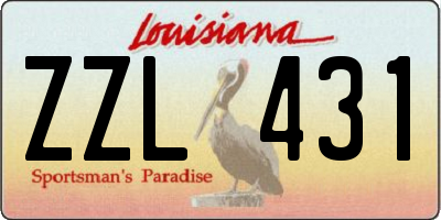 LA license plate ZZL431