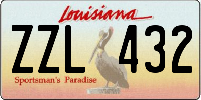 LA license plate ZZL432