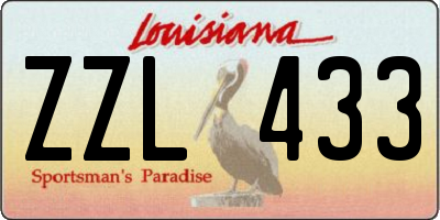 LA license plate ZZL433