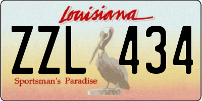 LA license plate ZZL434