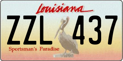 LA license plate ZZL437