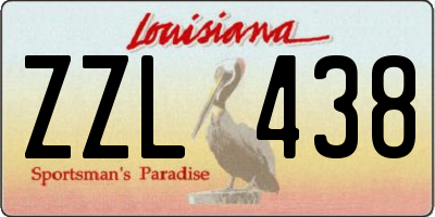 LA license plate ZZL438