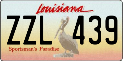 LA license plate ZZL439