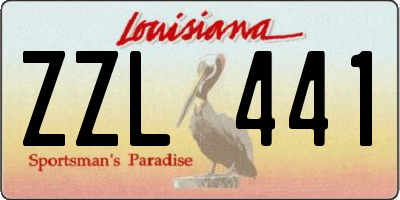 LA license plate ZZL441