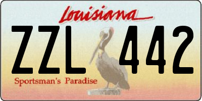 LA license plate ZZL442