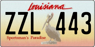 LA license plate ZZL443