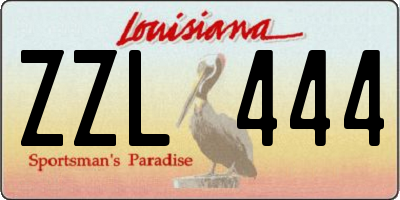 LA license plate ZZL444