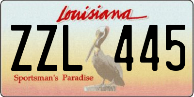 LA license plate ZZL445