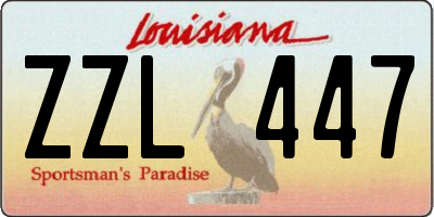 LA license plate ZZL447