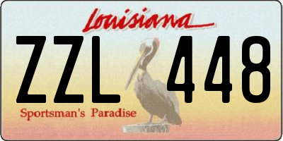 LA license plate ZZL448