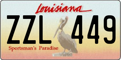 LA license plate ZZL449