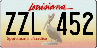 LA license plate ZZL452