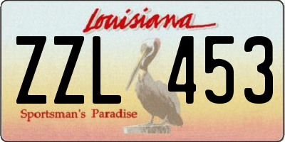 LA license plate ZZL453