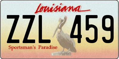 LA license plate ZZL459
