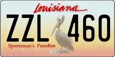 LA license plate ZZL460